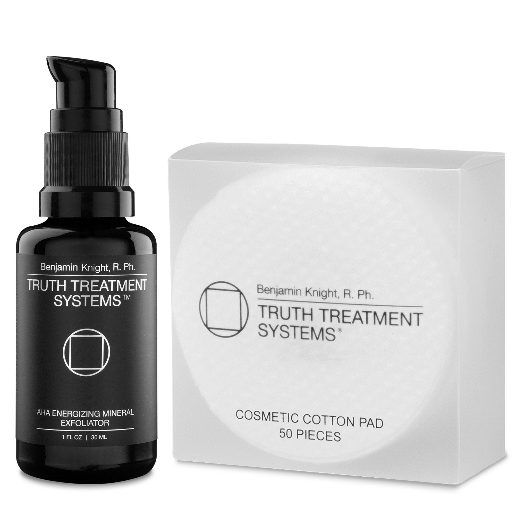 AHA Energizing Mineral Exfoliator + Cotton Pads